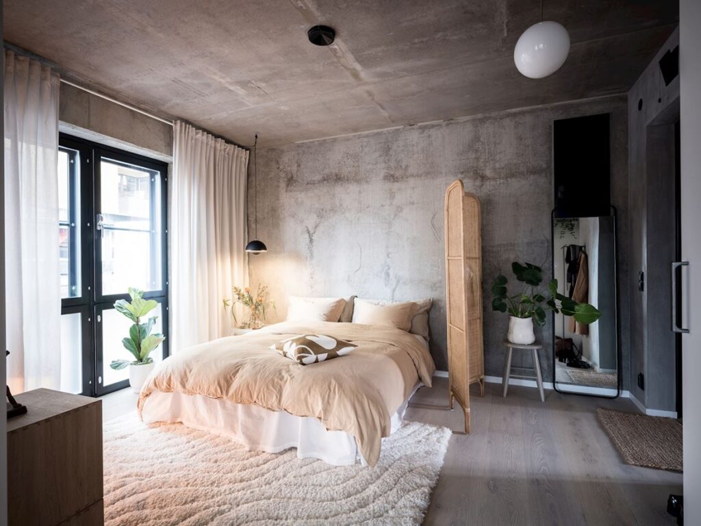 Industrial Materials Japandi Bedroom Ideas