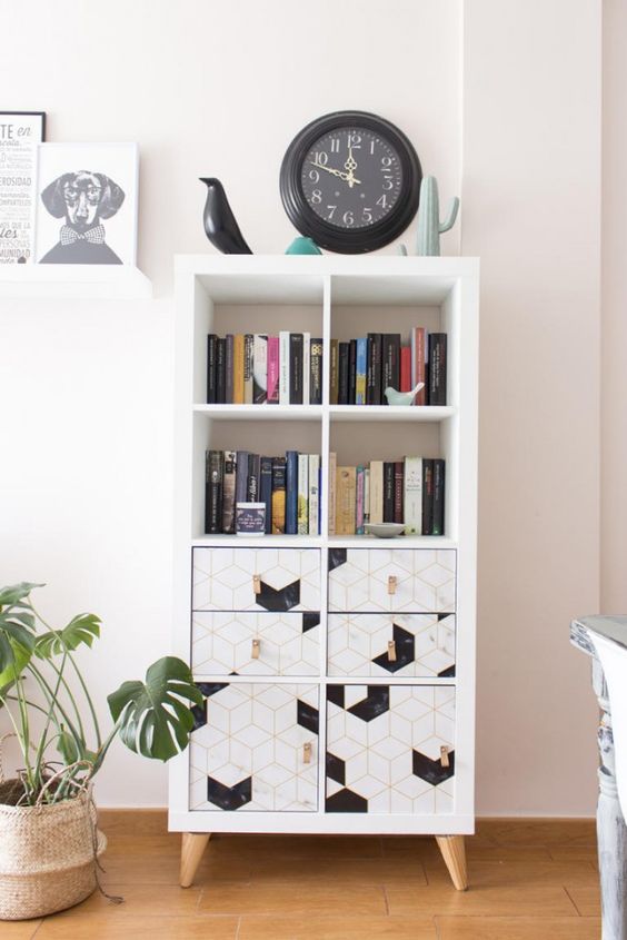 This IKEA hack turns the KALLAX into rustic textured shelves