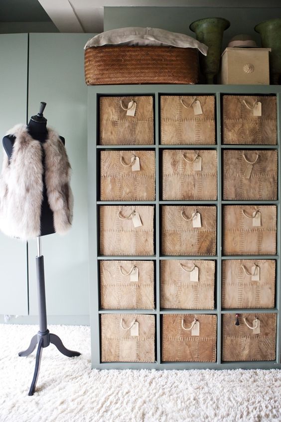 This IKEA hack turns the KALLAX into rustic textured shelves