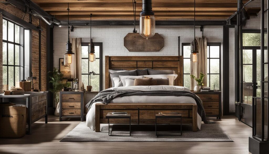 rustic industrial bedroom furniture