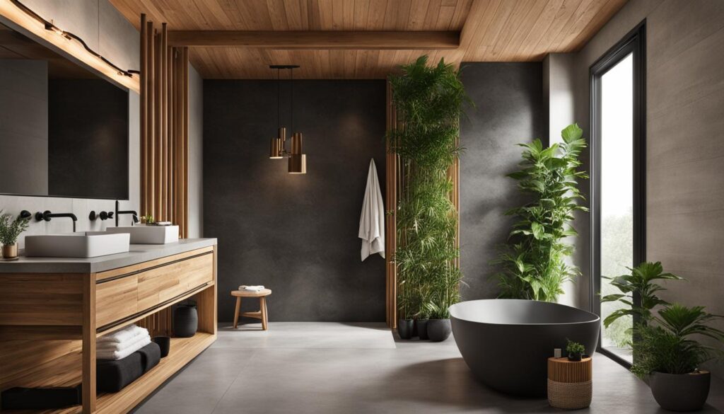 sustainable Japandi bathroom materials