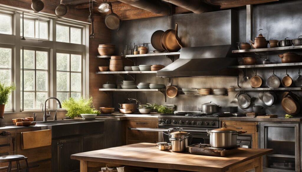 vintage industrial kitchen