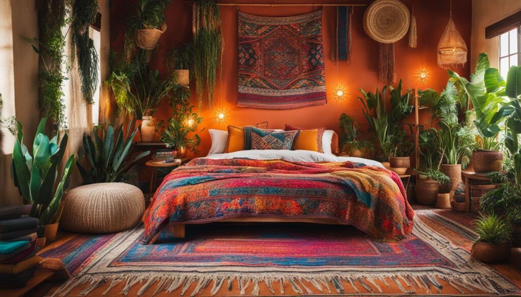 Bohemian bedroom design