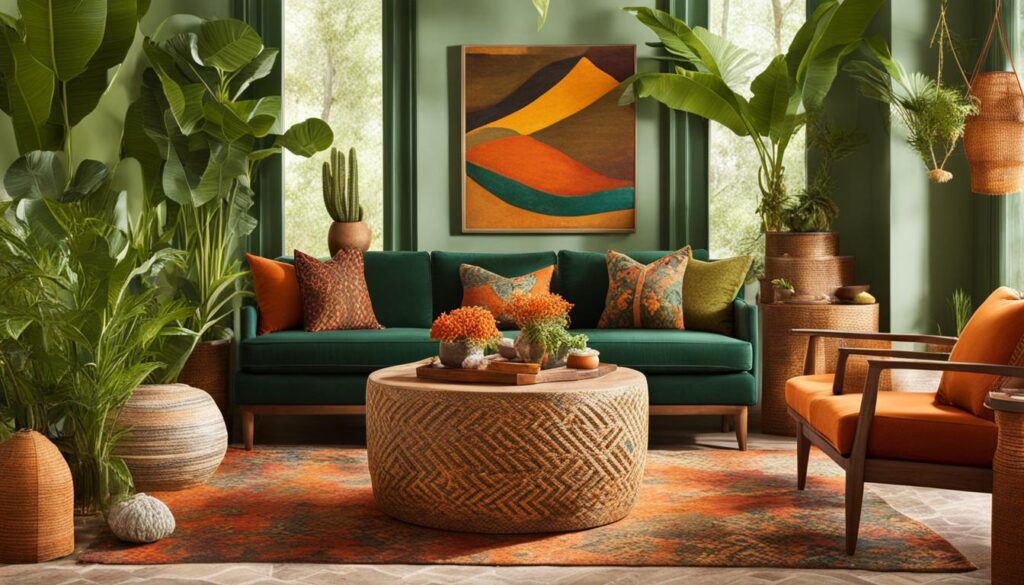 bohemian color palette in art and wall decor