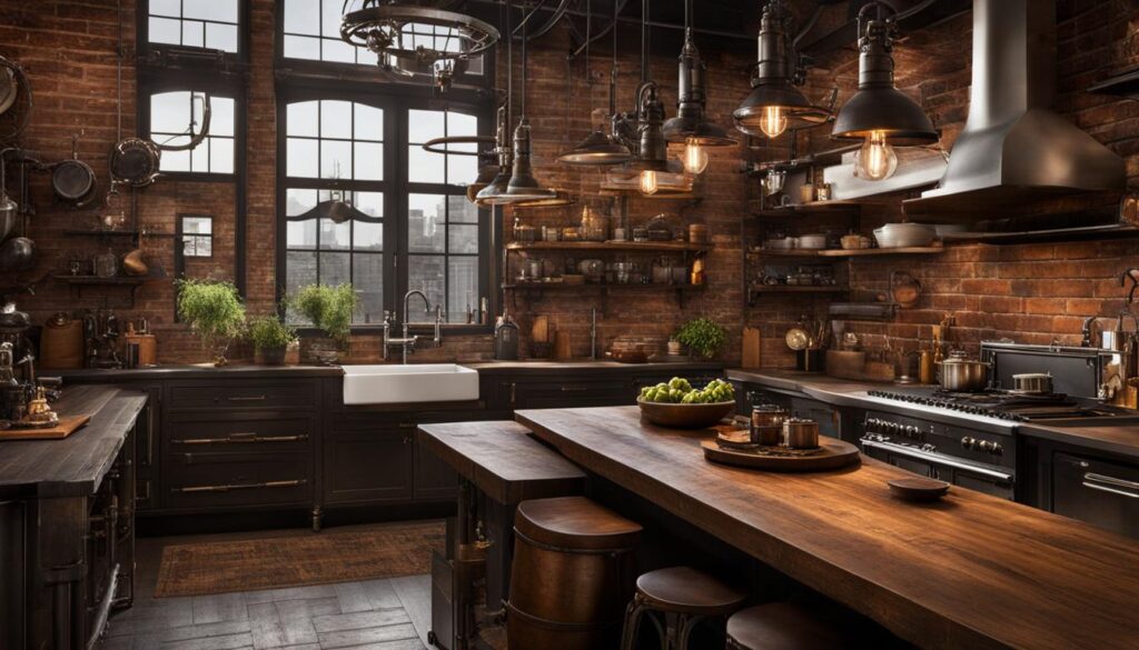 vintage industrial kitchen