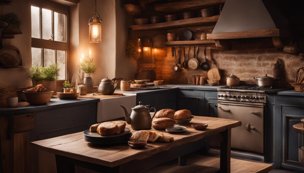 warm kitchen with hygge colors