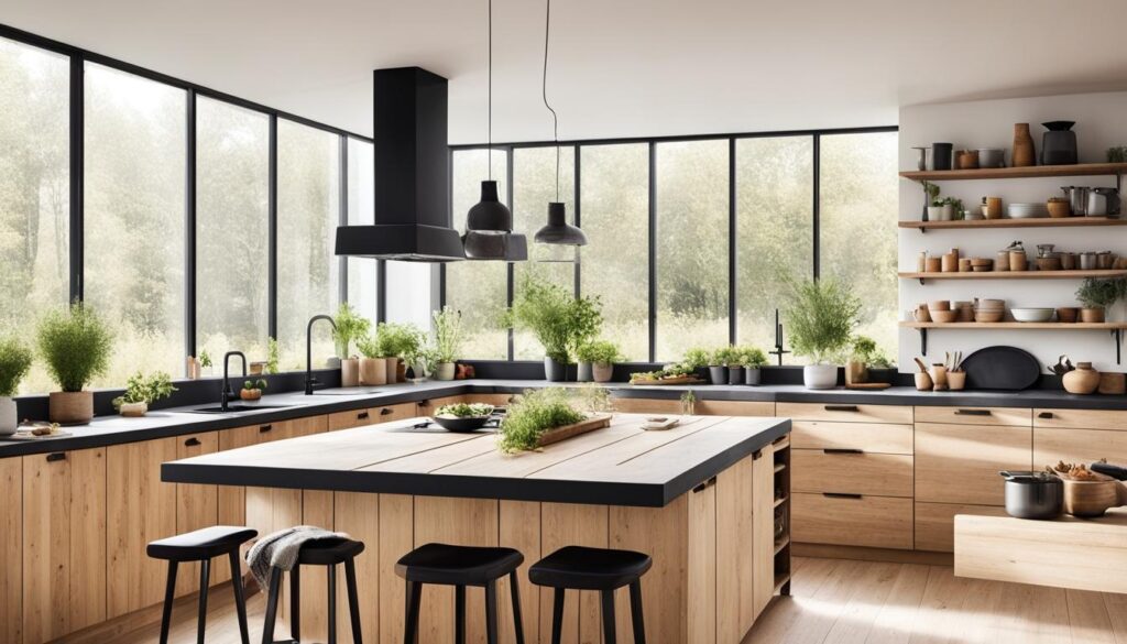 Natural light in a Scandinavian kitchen