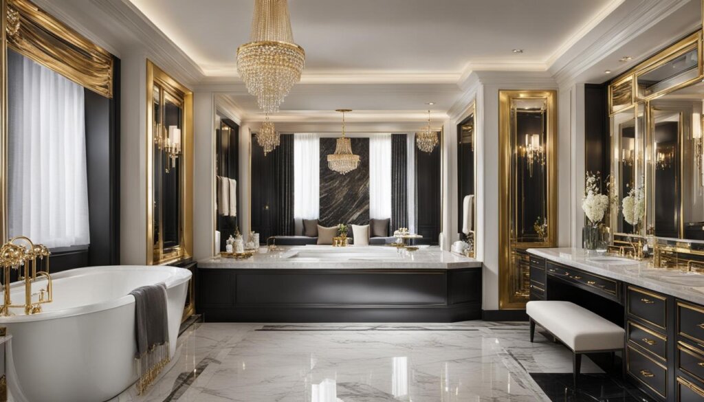 Elevate Your Space with Hollywood Regency Bathroom