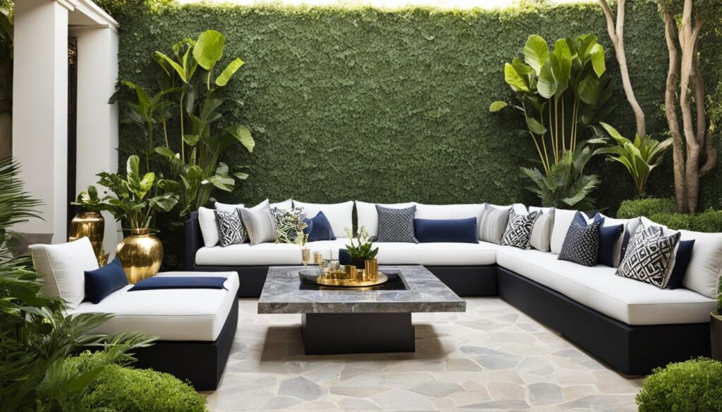 Hollywood Regency outdoor spaces