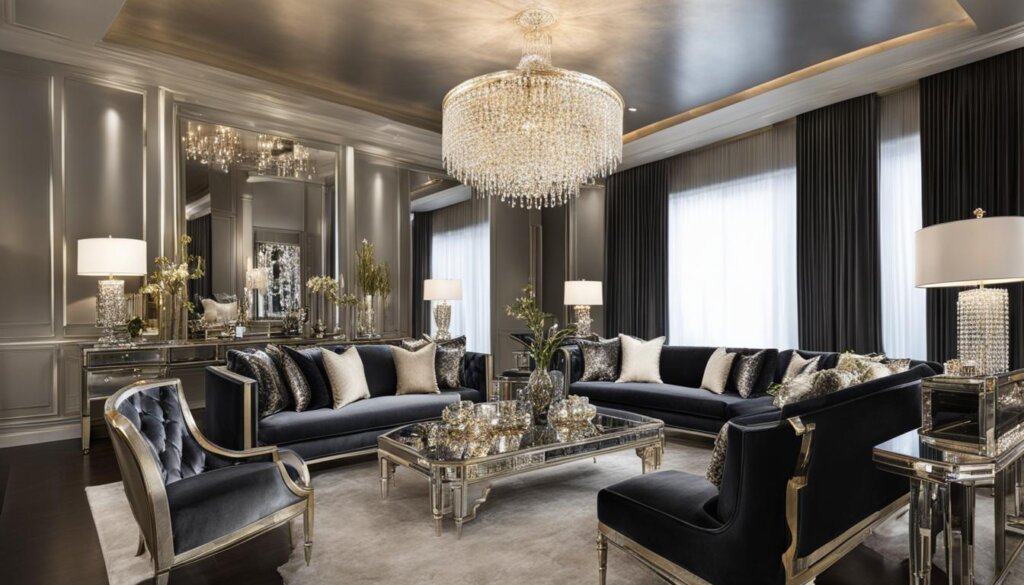 Mirrored Hollywood Regency style furniture