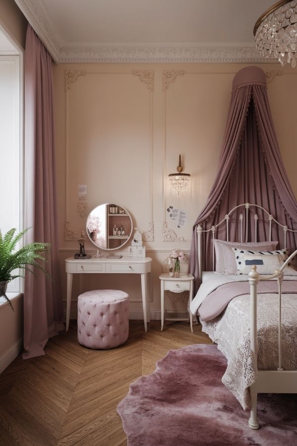 Bedroom ideas for teenage girls: vibrant pastel colors, cozy reading nook, inspirational wall art.