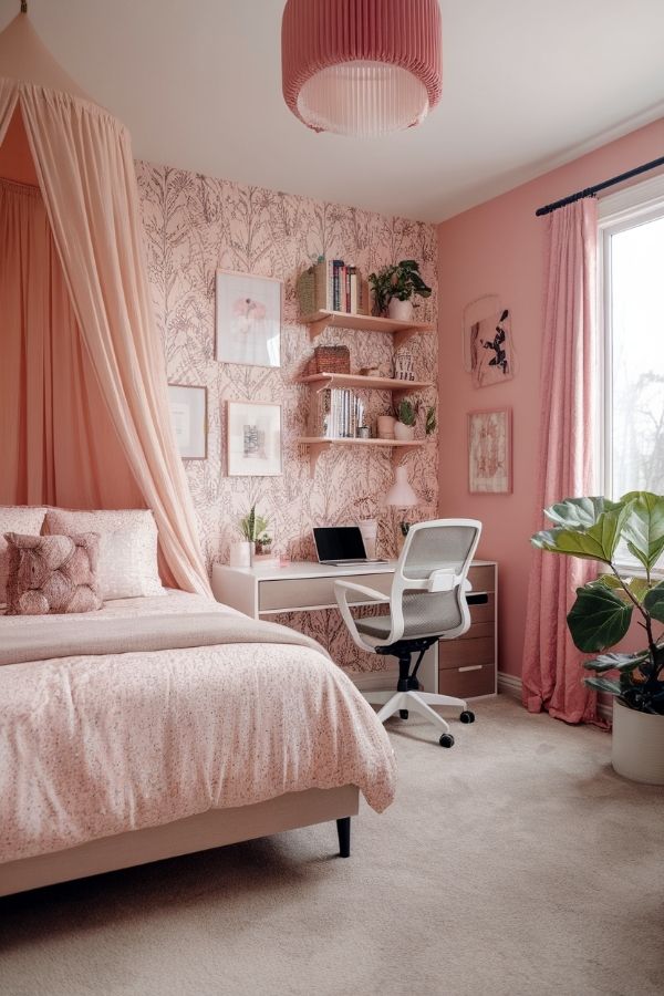 Bedroom ideas for teenage girls: vibrant colors, cozy decor, stylish storage solutions.