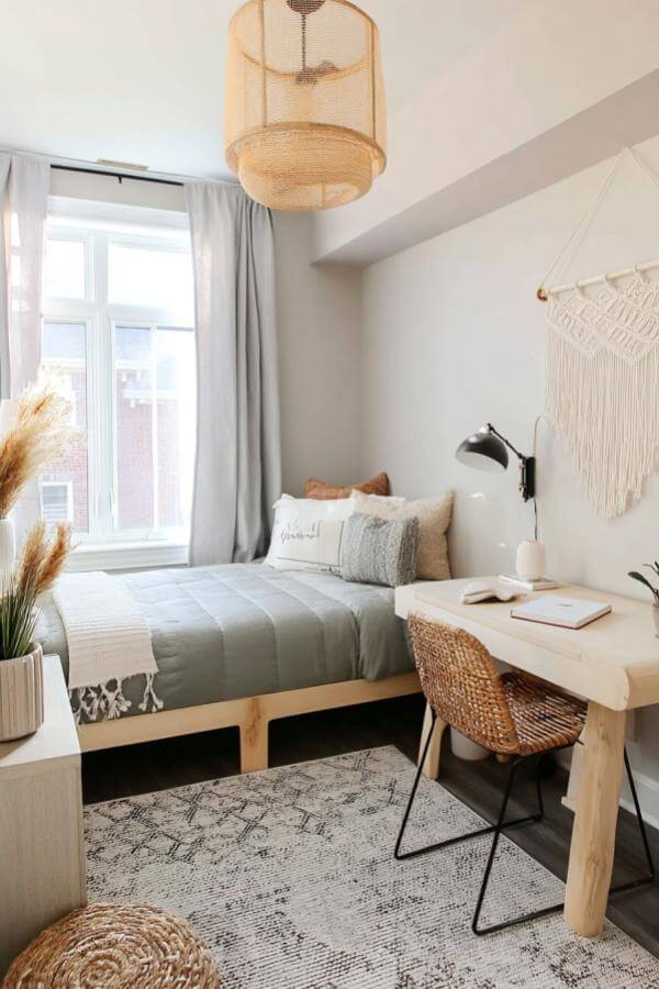 Colorful woven accents transform a cozy bedroom with layered textiles and eclectic decor, inspired by boho teenage girl bedroom ideas.