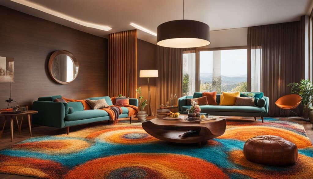 colorful shag carpet