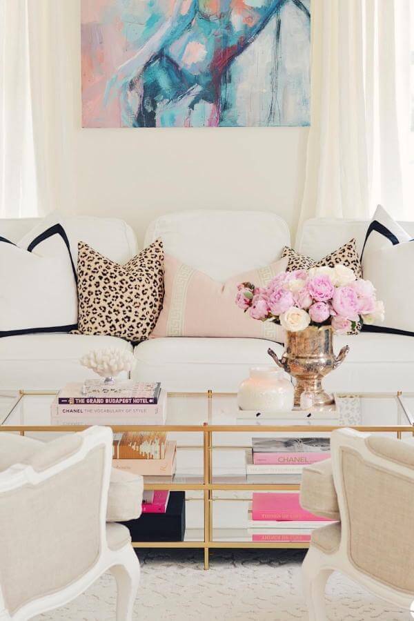 Elegant living room ideas boast chic leopard accents, stealing focus.