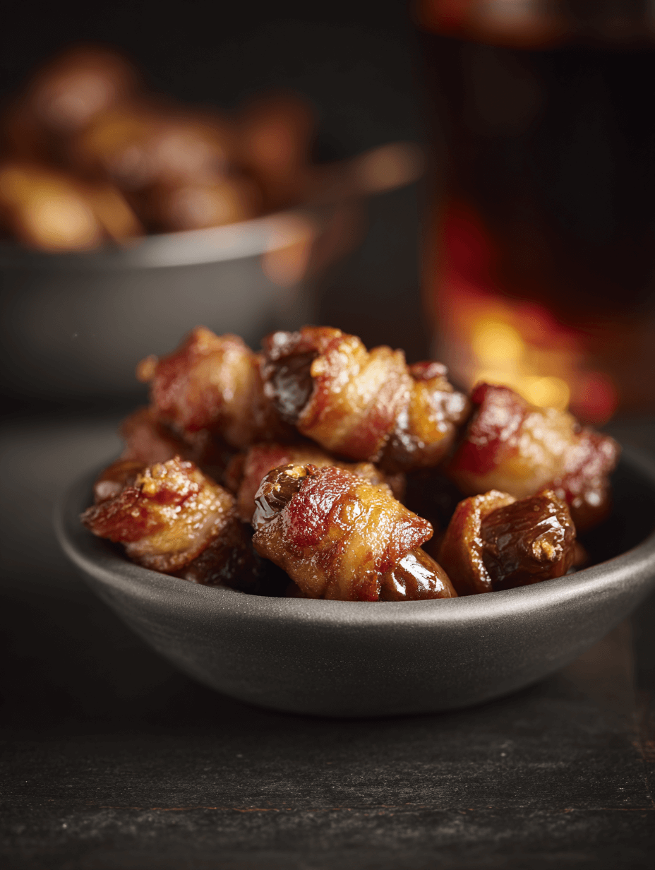 Maple Bacon Wrapped Dates