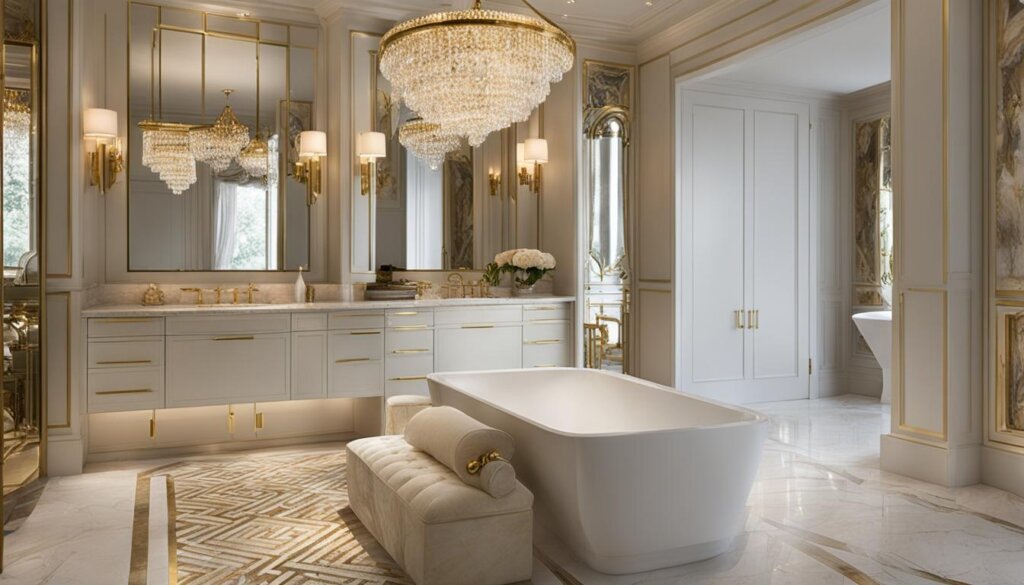 marble and brass finishes