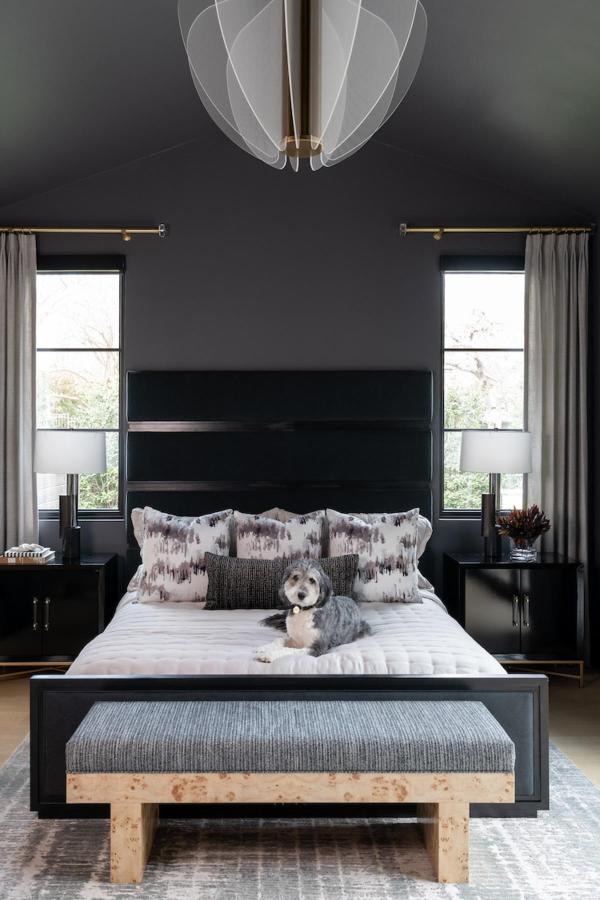 Moody bedroom ideas with charcoal elegance, deep serenity, and sophistication.