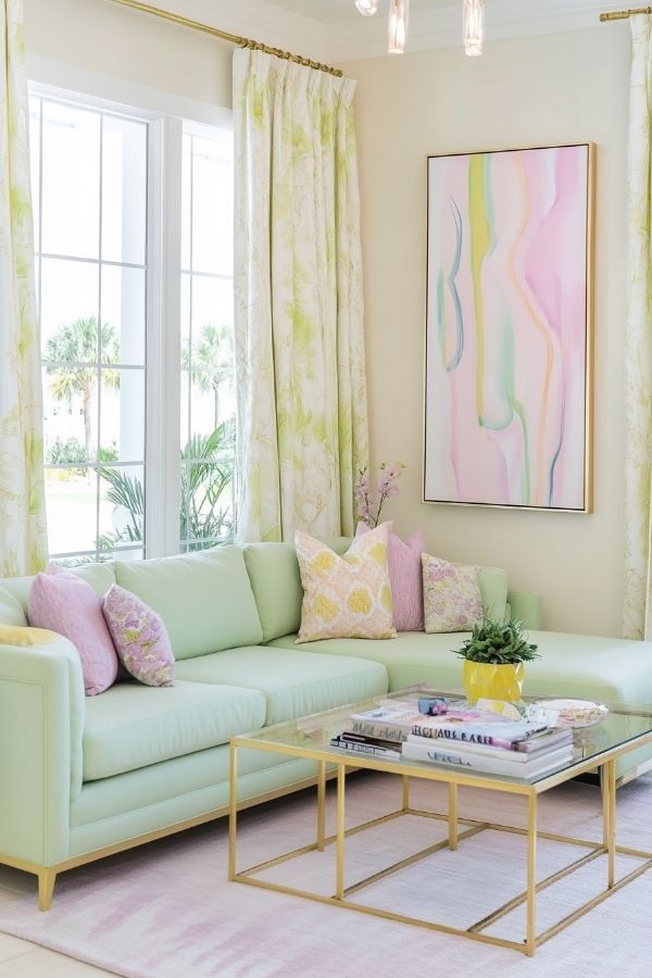 Pastel living room ideas featuring soft hues, cozy furniture, and airy ambiance.