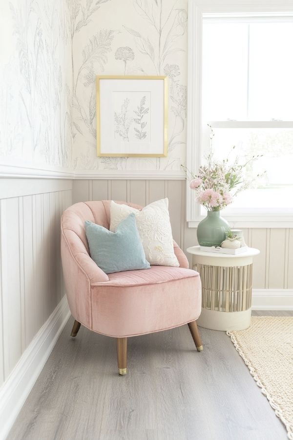 Pastel living room ideas: Soft hues, cozy feel, modern decor accents.