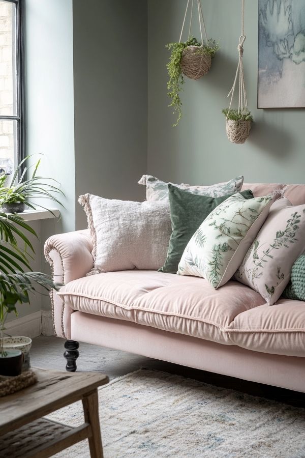 Pastel living room ideas: Soft hues create a calming, inviting atmosphere.