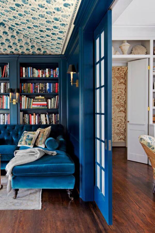 Slate blue room divider masterpiece showcasing creative and stylish room divider ideas.