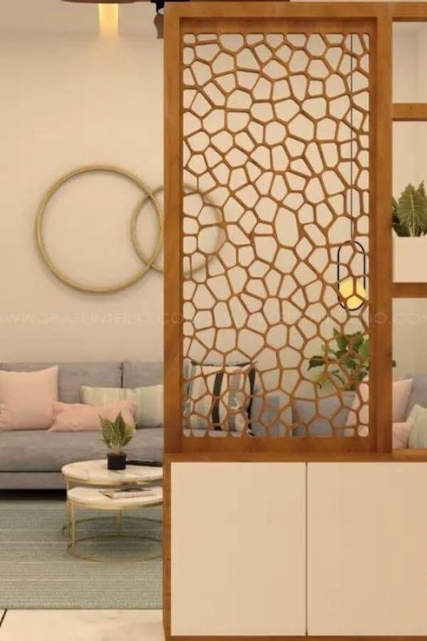 Honeycomb warmth enhances cozy spaces with stylish room divider ideas.