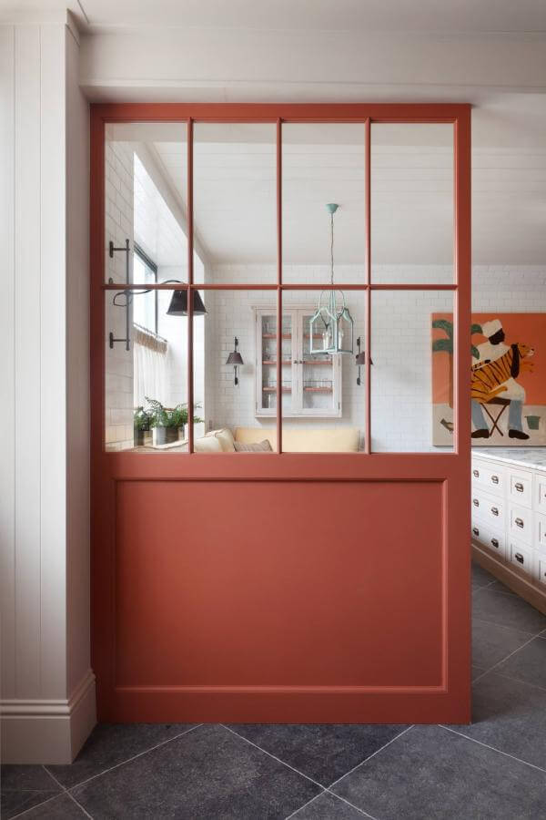 Warm Spice Frames provide creative room divider ideas with open flow.