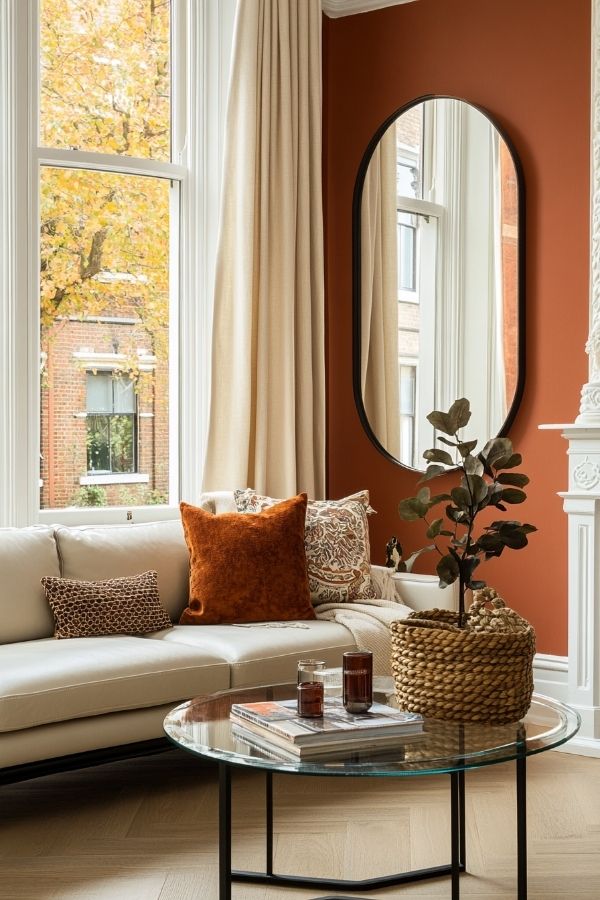 terracotta living room warm, cozy space with earthy tones and textures