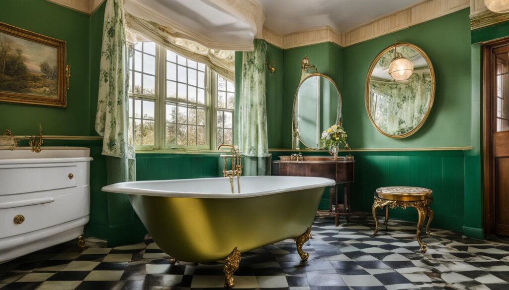 vintage green bathroom