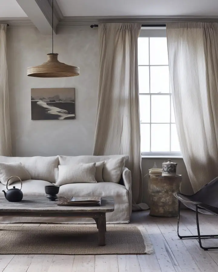 Weathered wooden flooring from rustic living room with natural wear patterns.