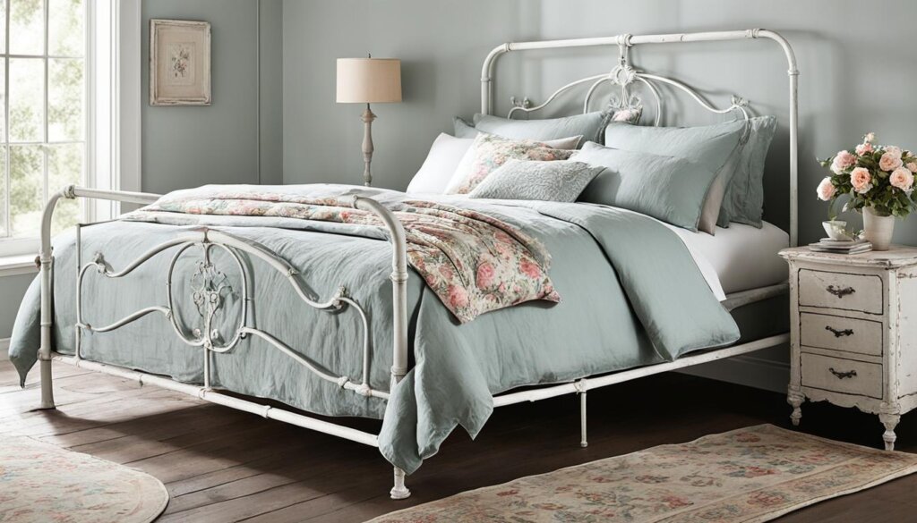 white iron bed